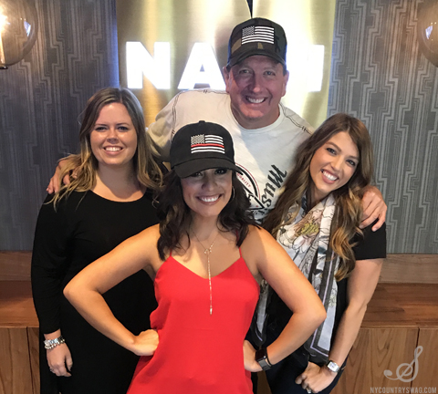 Nash Nights Live Hosts Elaina D. Smith and Shawn Parr with NYCountry Swag's Stephanie Wagner and Christina Bosch