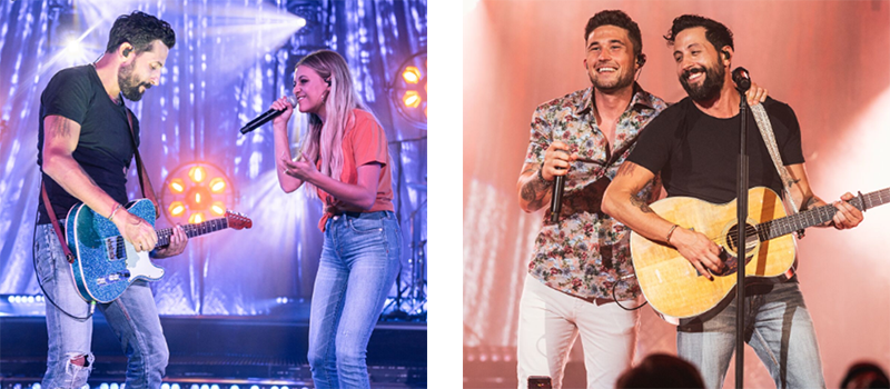 Kelsea Ballerini (left) and Michael Ray (right) with Old Dominion's Matthew Ramsey, Photo By Mason Allen