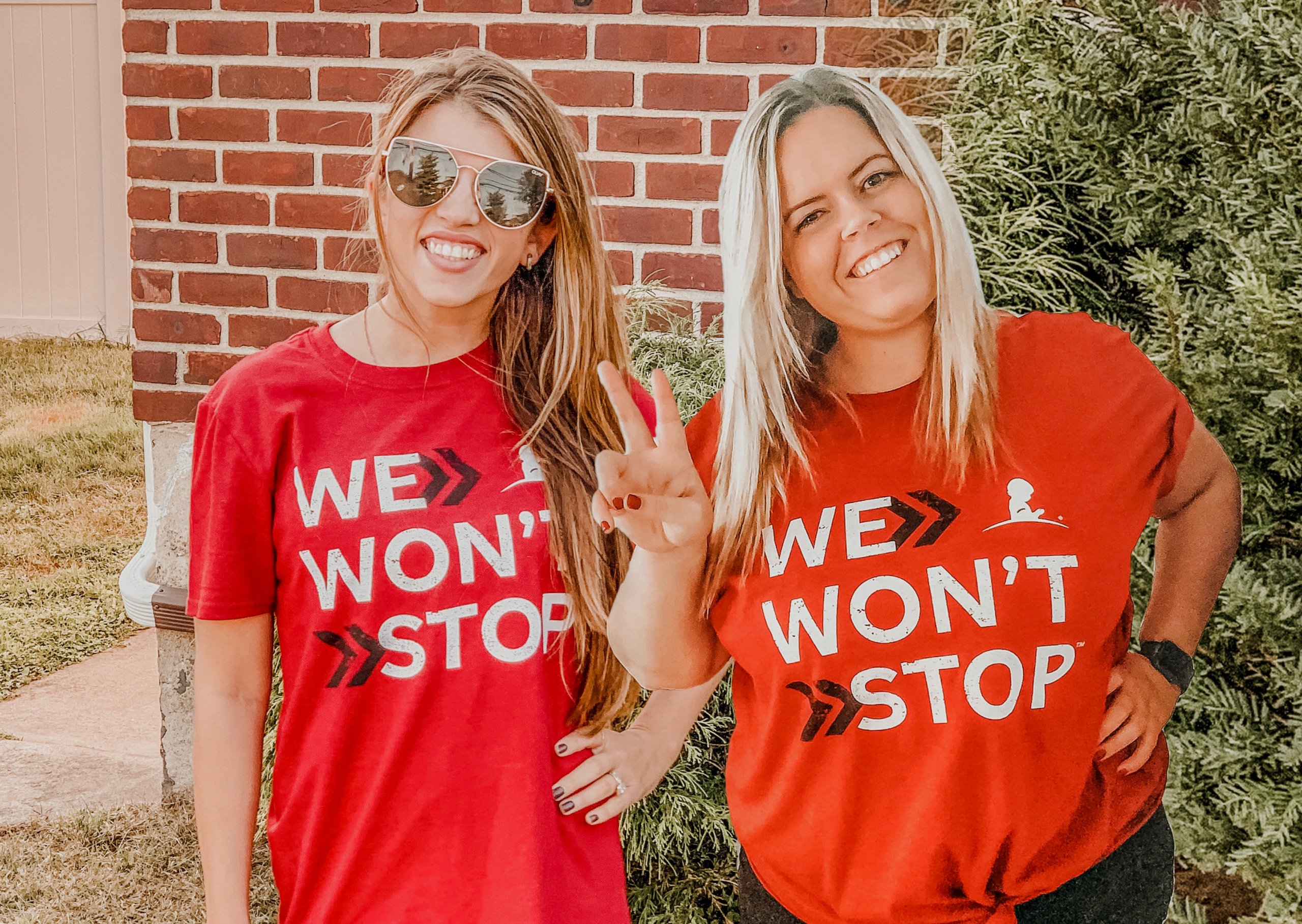 NYCountry Swag's Christina Bosch & Stephanie Wagner rocking St. Jude's "We Won't Stop" Tees